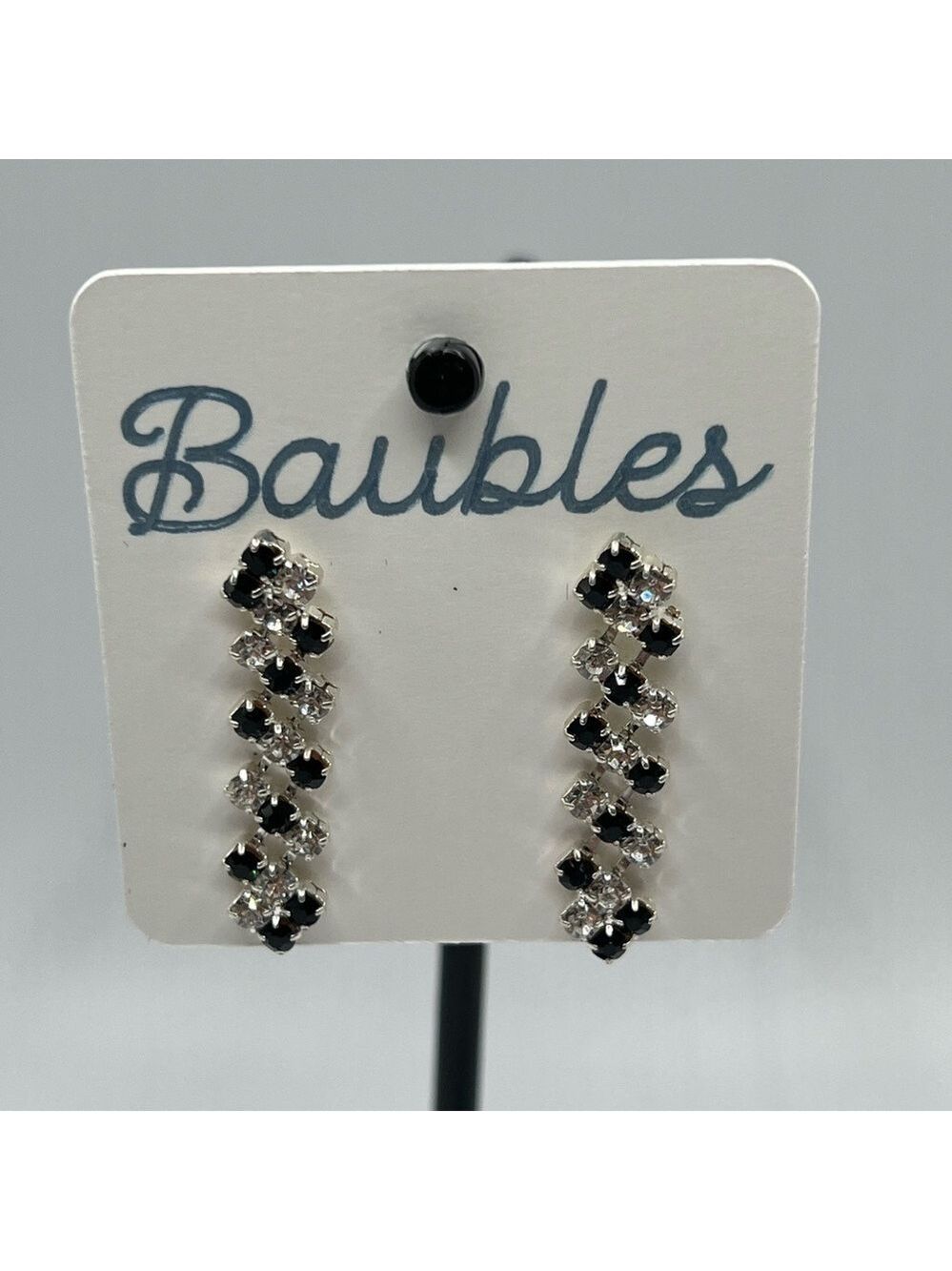 Black and Silver Earrings Baubles